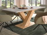 Esstisch Home-X in kaschmir und Artisan Eiche Tisch ausziehbar 150 - 190 cm