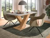 Esstisch Home-X in kaschmir und Artisan Eiche Tisch ausziehbar 150 - 190 cm