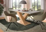 Esstisch Home-X in kaschmir und Artisan Eiche Tisch ausziehbar 150 - 190 cm