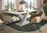 Esstisch Home-X in wei� und kaschmir Tisch ausziehbar 150 - 190 cm