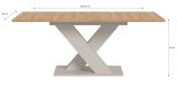 Esstisch Home-X in Artisan Eiche und kaschmir Tisch ausziehbar 150 - 190 cm