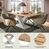 Esstisch Home-X in Artisan Eiche und kaschmir Tisch ausziehbar 150 - 190 cm