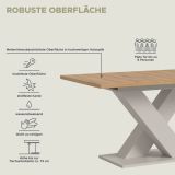 Esstisch Home-X in Artisan Eiche und kaschmir Tisch ausziehbar 150 - 190 cm