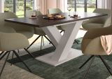 Esstisch Home-X in grau und kaschmir Tisch ausziehbar 150 - 190 cm