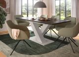 Esstisch Home-X in grau und kaschmir Tisch ausziehbar 150 - 190 cm