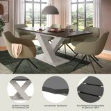 Esstisch Home-X in grau und kaschmir Tisch ausziehbar 150 - 190 cm