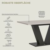 Esstisch Home-X in kaschmir und grau Tisch ausziehbar 150 - 190 cm