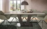 Esstisch Home-X in kaschmir und grau Tisch ausziehbar 150 - 190 cm