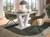 Esstisch Home-X in kaschmir und wei� Tisch ausziehbar 150 - 190 cm