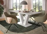 Esstisch Home-X in kaschmir und wei� Tisch ausziehbar 150 - 190 cm