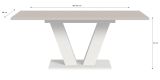 Esstisch Home-X in kaschmir und wei� Tisch ausziehbar 150 - 190 cm
