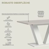 Esstisch Home-X in kaschmir und wei� Tisch ausziehbar 150 - 190 cm