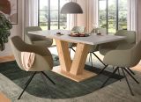 Esstisch Home-X in kaschmir und Artisan Eiche Tisch ausziehbar 150 - 190 cm