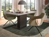 Esstisch Home-X in kaschmir und grau S�ulentisch ausziehbar 150 - 190 cm