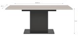 Esstisch Home-X in kaschmir und grau S�ulentisch ausziehbar 150 - 190 cm