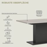 Esstisch Home-X in kaschmir und grau S�ulentisch ausziehbar 150 - 190 cm