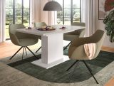 Esstisch Home-X in kaschmir und wei� S�ulentisch ausziehbar 150 - 190 cm