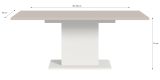 Esstisch Home-X in kaschmir und wei� S�ulentisch ausziehbar 150 - 190 cm