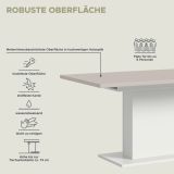 Esstisch Home-X in kaschmir und wei� S�ulentisch ausziehbar 150 - 190 cm