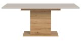 Esstisch Home-X in kaschmir und Artisan Eiche S�ulentisch ausziehbar 150 - 190 cm
