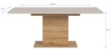 Esstisch Home-X in kaschmir und Artisan Eiche S�ulentisch ausziehbar 150 - 190 cm