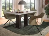 Esstisch Home-X in kaschmir und grau S�ulentisch ausziehbar 150 - 190 cm