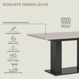 Esstisch Home-X in kaschmir und grau S�ulentisch ausziehbar 150 - 190 cm