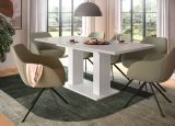 Esstisch Home-X in kaschmir und wei� S�ulentisch ausziehbar 150 - 190 cm