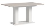 Esstisch Home-X in kaschmir und wei� S�ulentisch ausziehbar 150 - 190 cm