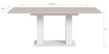 Esstisch Home-X in kaschmir und wei� S�ulentisch ausziehbar 150 - 190 cm