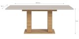 Esstisch Home-X in kaschmir und Artisan Eiche S�ulentisch ausziehbar 150 - 190 cm