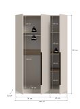 Kleiderschrank Swan in kaschmir Dreht�renschrank 3-t�rig 120 x 181 cm