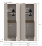 Kleiderschrank Swan in kaschmir Dreht�renschrank 4-t�rig 160 x 181 cm