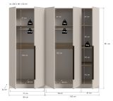 Kleiderschrank Swan in kaschmir Dreht�renschrank 5-t�rig 200 x 181 cm