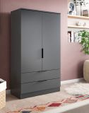 Kleiderschrank Swan in grau W�scheschrank 2-t�rig 80 x 140 cm