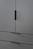 Kleiderschrank Swan in grau W�scheschrank 2-t�rig 80 x 140 cm