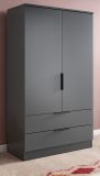 Kleiderschrank Swan in grau W�scheschrank 2-t�rig 80 x 140 cm