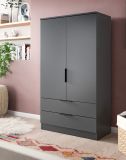 Kleiderschrank Swan in grau W�scheschrank 2-t�rig 80 x 140 cm