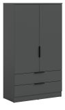 Kleiderschrank Swan in grau W�scheschrank 2-t�rig 80 x 140 cm