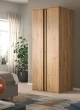 Kleiderschrank Bj�rke in Artisan Eiche und grau Dreht�renschrank 2-t�rig 80 x 192 cm