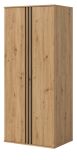 Kleiderschrank Bj�rke in Artisan Eiche und grau Dreht�renschrank 2-t�rig 80 x 192 cm