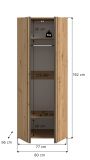 Kleiderschrank Bj�rke in Artisan Eiche und grau Dreht�renschrank 2-t�rig 80 x 192 cm
