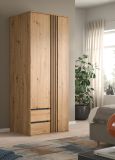Kleiderschrank Bj�rke in Artisan Eiche und grau Dreht�renschrank 2-t�rig 80 x 192 cm
