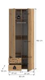 Kleiderschrank Bj�rke in Artisan Eiche und grau Dreht�renschrank 2-t�rig 80 x 192 cm
