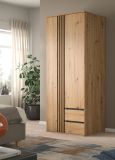 Kleiderschrank Bj�rke in Artisan Eiche und grau Dreht�renschrank 2-t�rig 80 x 192 cm