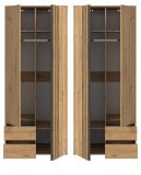 Kleiderschrank Bj�rke in Artisan Eiche und grau Dreht�renschrank 2-t�rig 80 x 192 cm