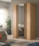 Kleiderschrank Bj�rke in Artisan Eiche und grau Dreht�renschrank mit Spiegel 120 x 192 cm