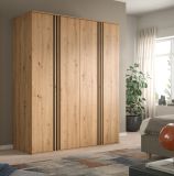 Kleiderschrank Bj�rke in Artisan Eiche und grau Dreht�renschrank 4-t�rig 160 x 192 cm