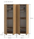 Kleiderschrank Bj�rke in Artisan Eiche und grau Dreht�renschrank 4-t�rig 160 x 192 cm