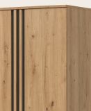 Kleiderschrank Bj�rke in Artisan Eiche und grau Dreht�renschrank 4-t�rig 160 x 192 cm